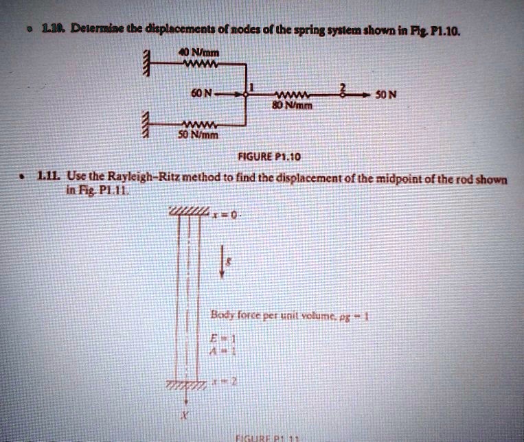 1.10. Determine the displacements of nodes of the spring system shown ...