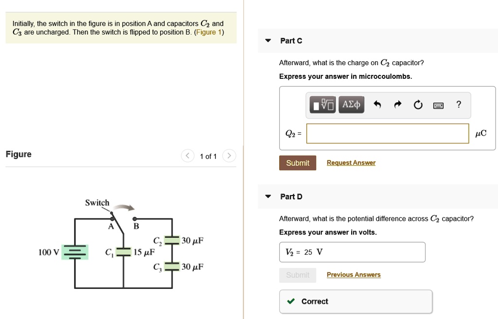 SOLVED: Initially, The Switch In The Figure Is In Position A And ...