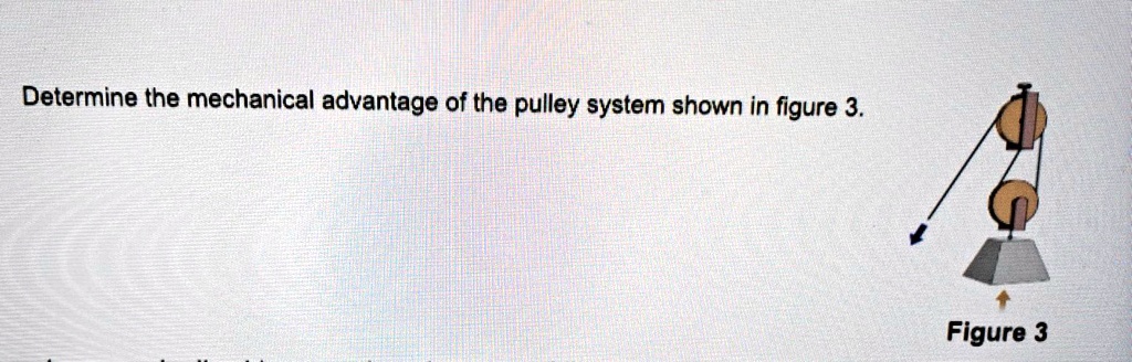 Solved Determine The Mechanical Advantage Of The Pulley System Shown Solved Determine The Mechanical Advantage Of The Pulley System Shown