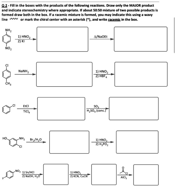 SOLVED: 92. Fill in the boxes with the products of the following ...