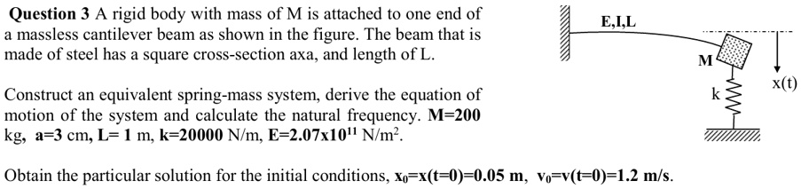 question 3 a rigid body with mass of m is attached to one end of a ...