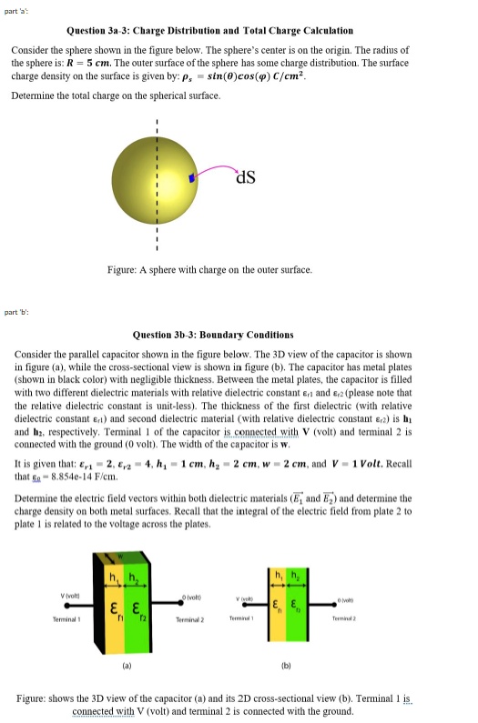 SOLVED: Question 3a-3: Charge Distribution and Total Charge Calculation ...