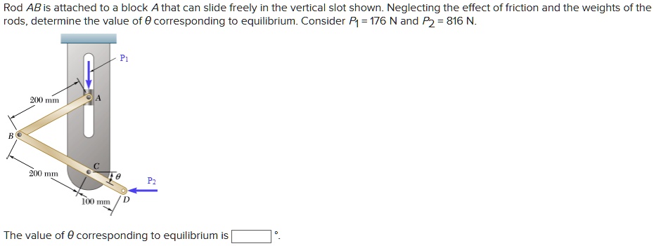 SOLVED: Rod AB Is Attached To A Block A That Can Slide Freely In The ...