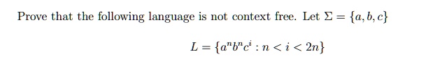 SOLVED: Prove that the following language is not context free. Let E ...