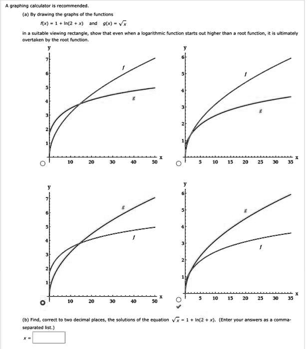 SOLVED: A graphing calculator is recommended. (a) By drawing the graphs ...