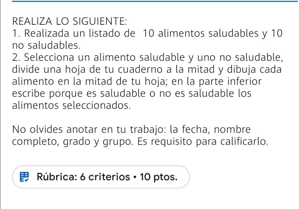 hoja de trabajo de alimentos saludables y no saludables