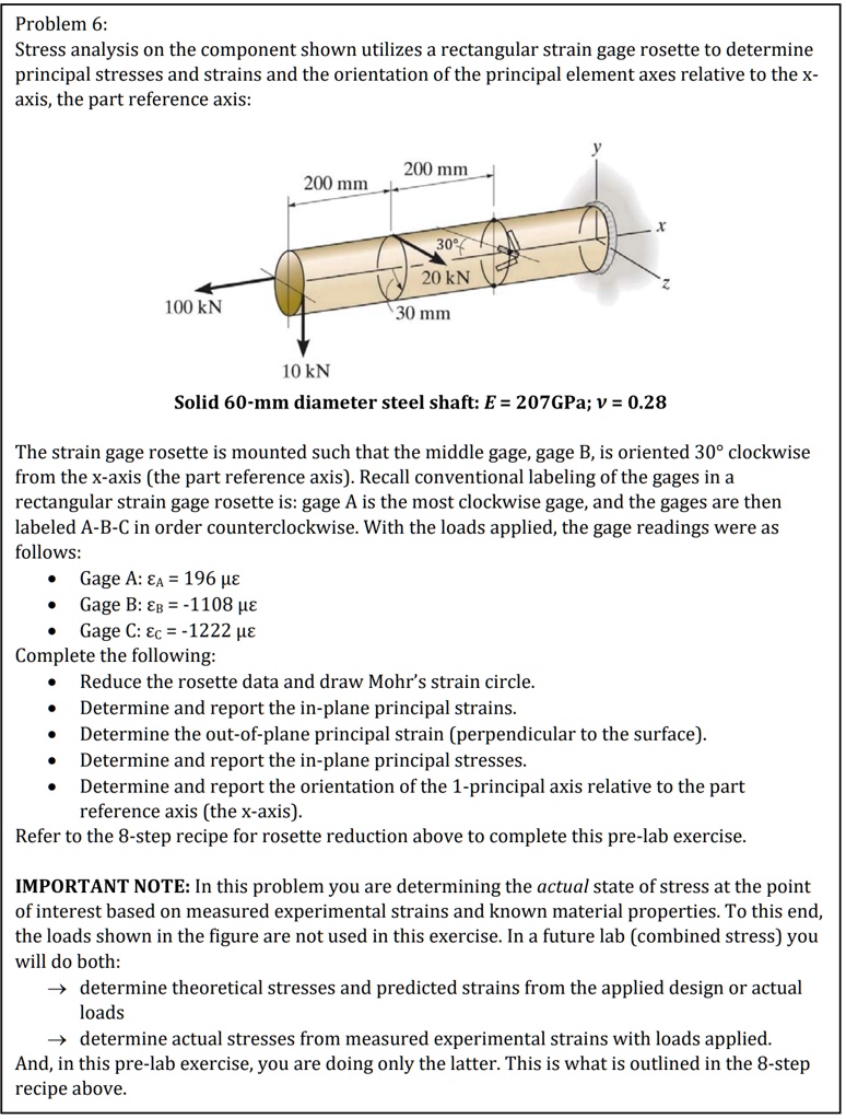problem 6 stress analysis on the component shown utilizes a rectangular ...