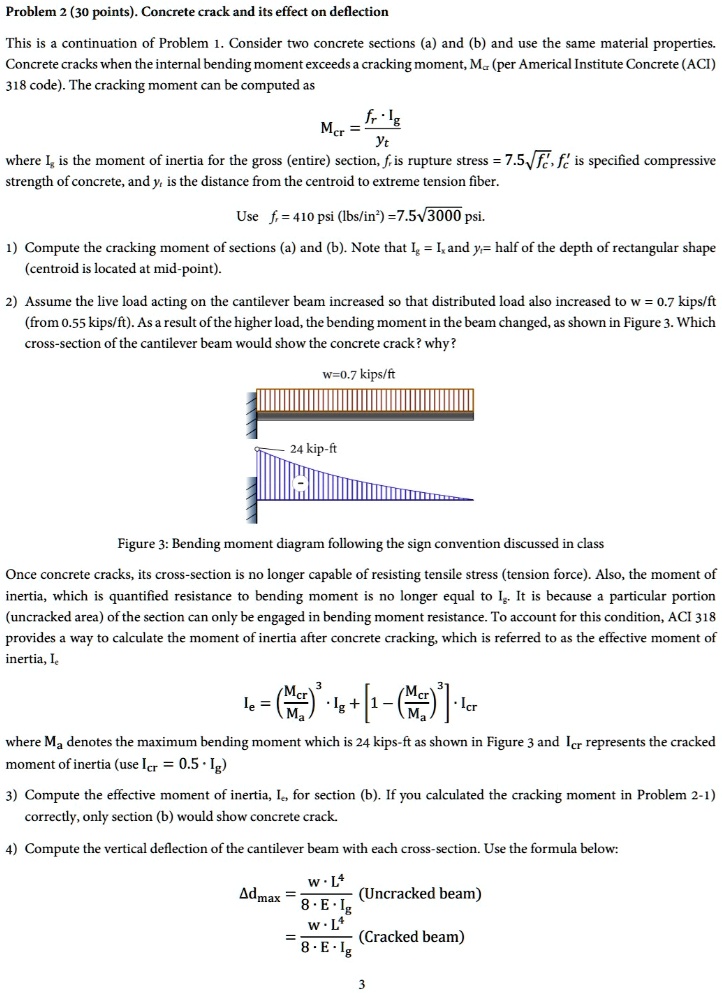 SOLVED: Problem (30 Points). Concrete Crack And Its Effect On ...