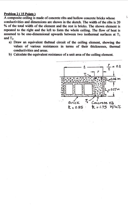 SOLVED: Problem 2 (15 Points) A composite ceiling is made of concrete ...