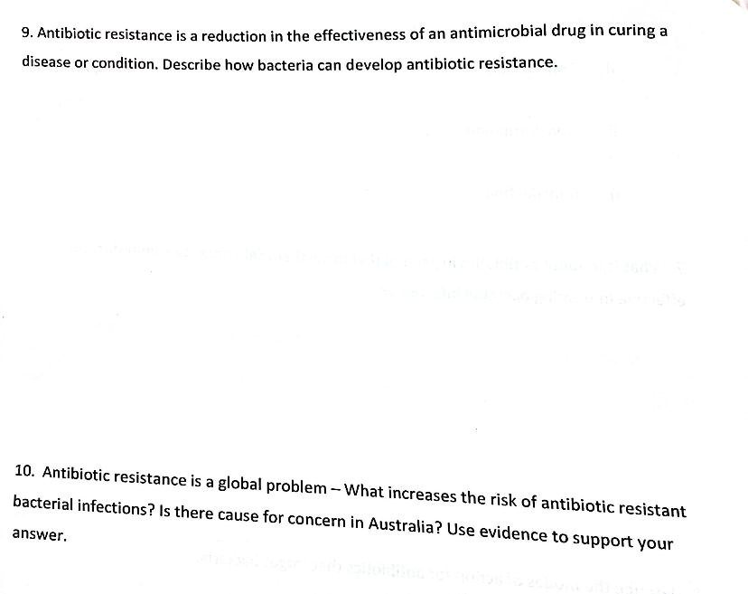 SOLVED disease or condition. Describe how bacteria can develop