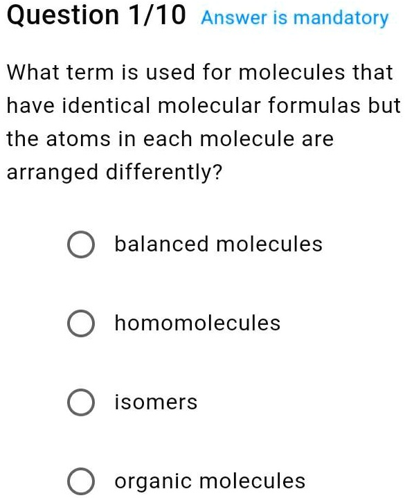 SOLVED: Question 1/10 Answer Is Mandatory What Term Is Used For ...