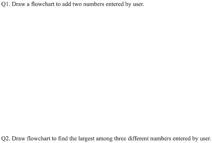 Solved Q1 Draw A Flowchart To Add Two Numbers Entered By User Q2 Solved Q1 Draw A Flowchart To Add Two Numbers Entered By User Q2