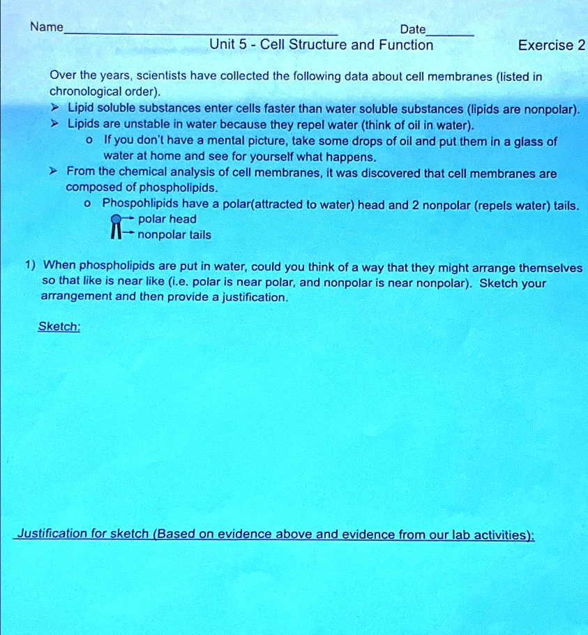 name date unit 5 cell structure and function exercise 2 over the years ...