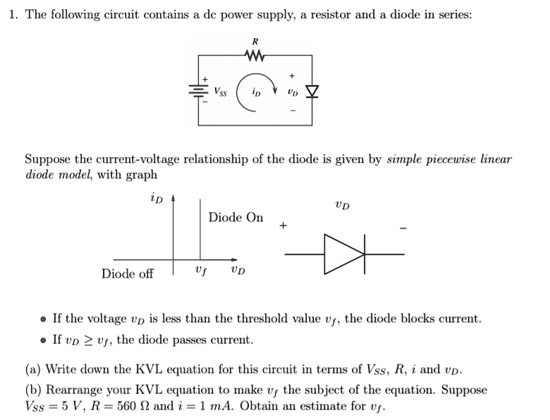SOLVED The following circuit contains a DC power supply, a resistor