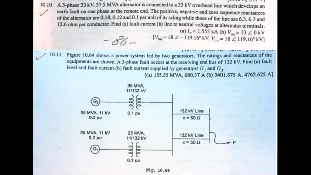 10.10 A 3-phase 33 kV, 37.5 MVA alternator is connected to a 33 kV ...
