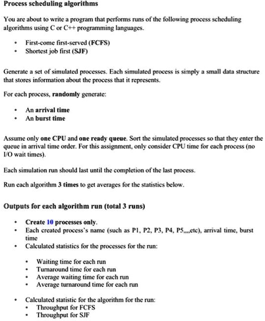 Solved: Operating System Process Scheduling Algorithms You Are About To 