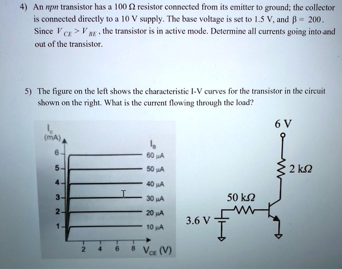 SOLVED: 4. An npn transistor has a 100 Ω resistor connected from its ...