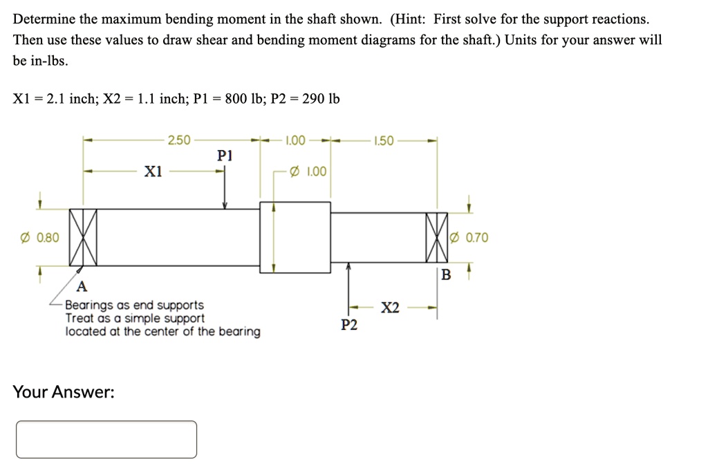 SOLVED: Please help. Determine the maximum bending moment in the shaft ...