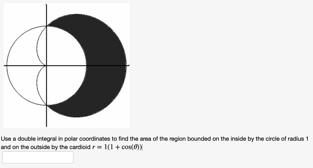 Use a double integral in polar coordinates to find the area of the region bounded on the inside by the circle of radius 1 and on the outside by the cardioid r = 1(1 + cos(?))