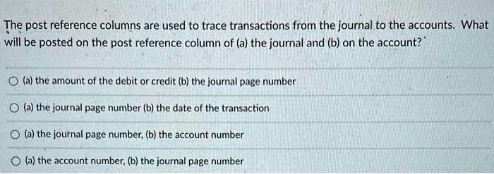 The post reference columns are used to trace transactions from the 