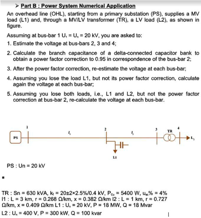 Potential Jumper Overhead Example SOLVED: PartB:PowerSvstemNumericalApplication An overhead line (OHL ...