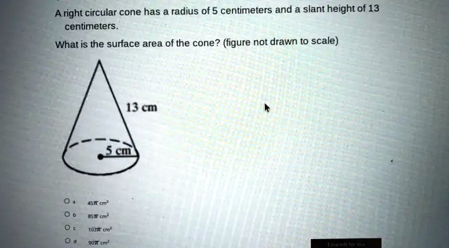 Right Circular Cone Surface Area Formula
