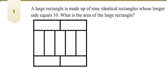 'A large rectangle is made up of nine identical rectangles whose longer ...