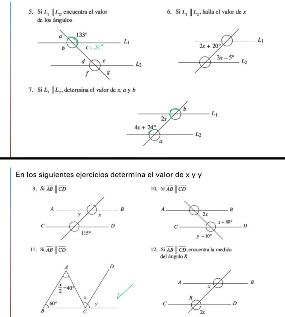 SOLVED: calcula el valor de cada uno de los ángulos que se indican ...