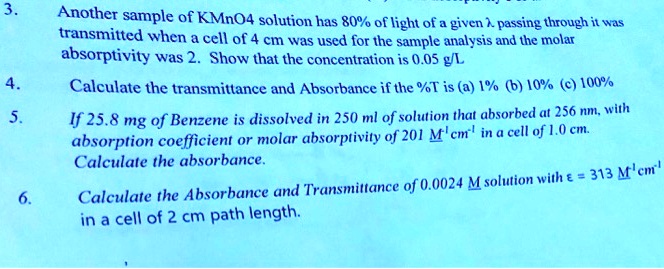 Target concentration of kmno4 solution