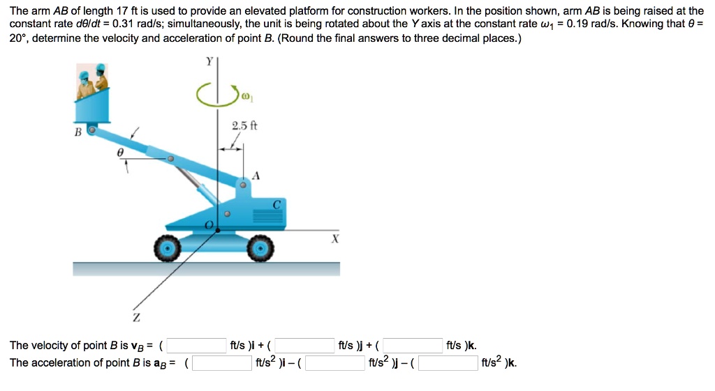 SOLVED: The Arm AB Of Length 17 Ft Is Used To Provide An Elevated ...