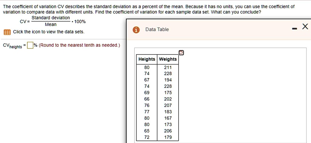 Coefficient Of Variation Example