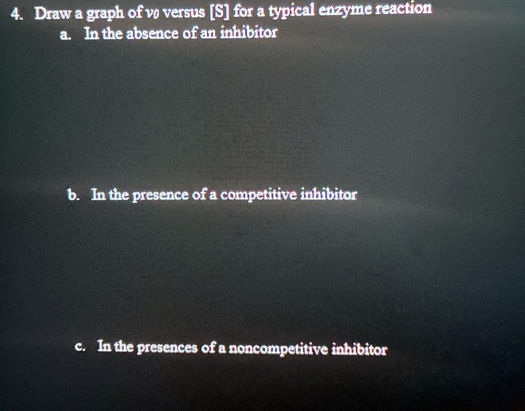 4 draw a graph of vo versus s for a typical enzyme reaction a in the ...