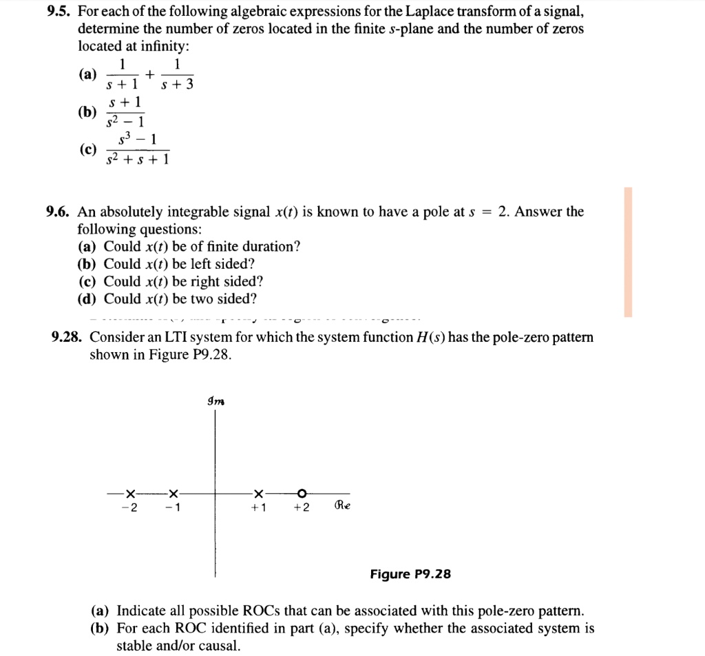 95 For Each Of The Following Algebraic Expressions For The Laplace 