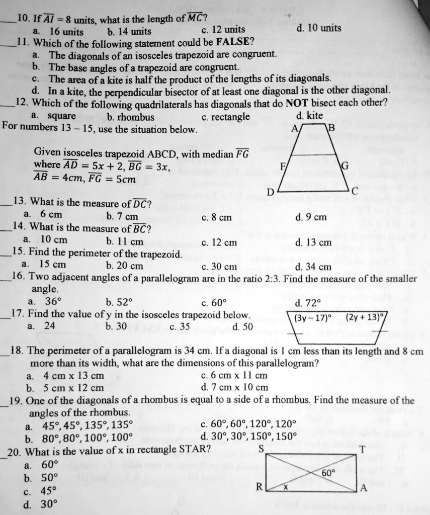 SOLVED: Help me please. Sana po tulungan nyo ako. 10. If AI = 8 units ...