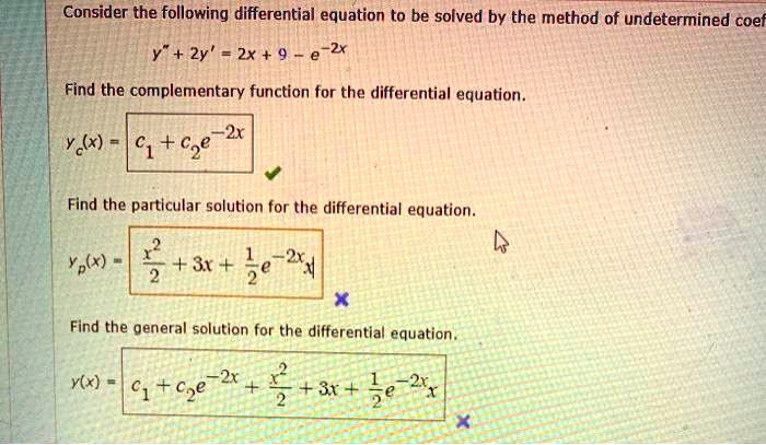 consider the following differential equation to be solved by the method ...