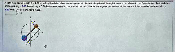 Light Rigid Rod SOLVED: A light rigid rod of length 1.00 m rotates about an axis ...