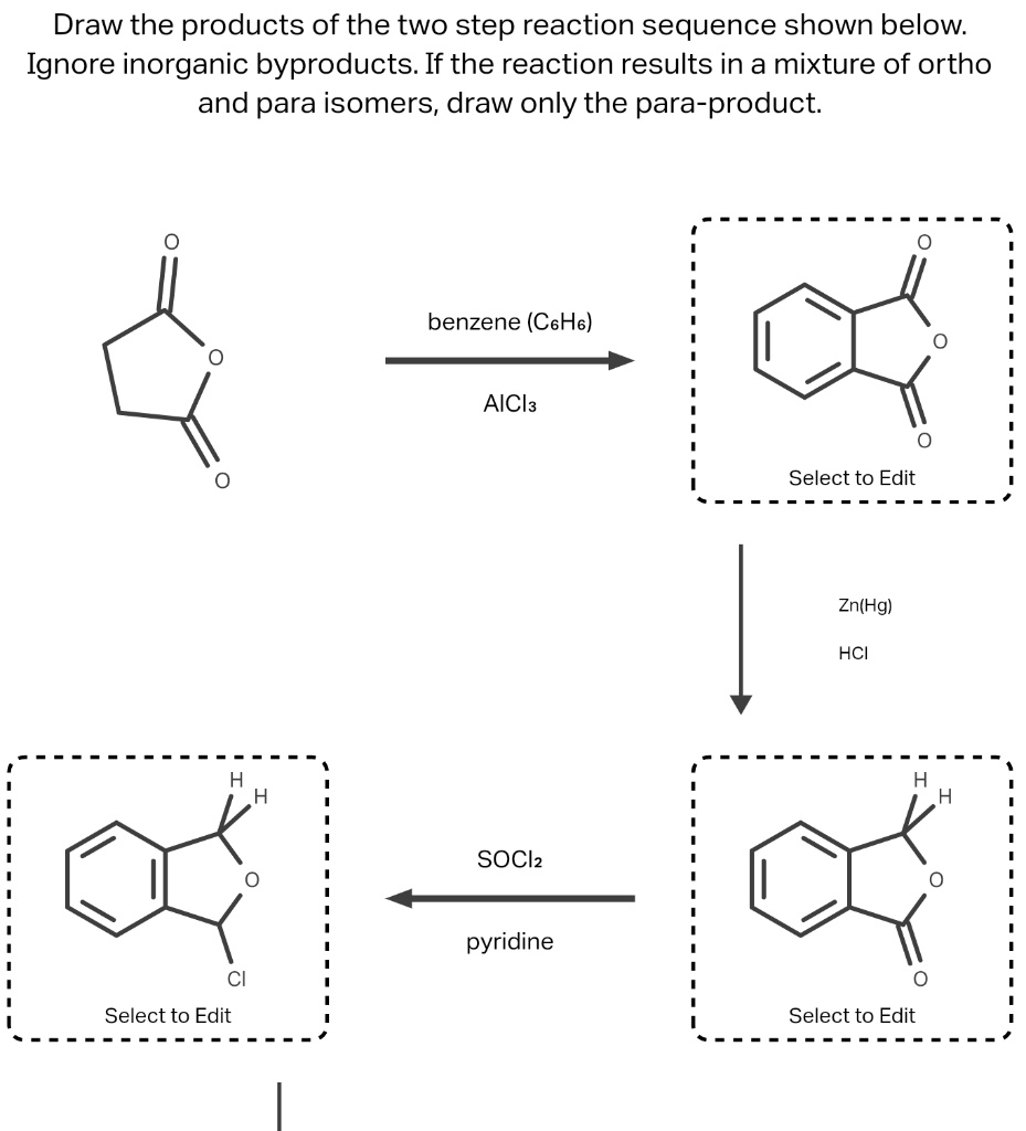 SOLVED: Draw the products of the two-step reaction sequence shown below ...