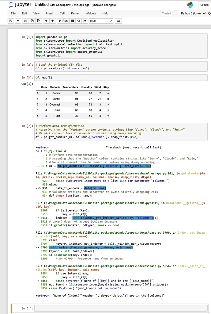 i have the following pandas code that i need help with as im getting an error could anyone review and help out thanks this is the whole code step 1 data preparation etl import pandas as pd l 90605