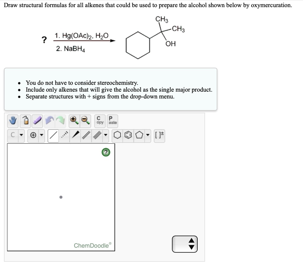 Solved Draw Structural Formulas For All Alkenes That Could Be Used To