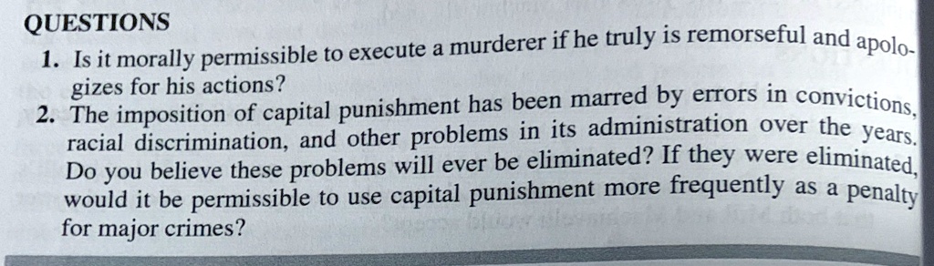 questions murderer if he truly is remorseful and apolo 1 is it morally ...