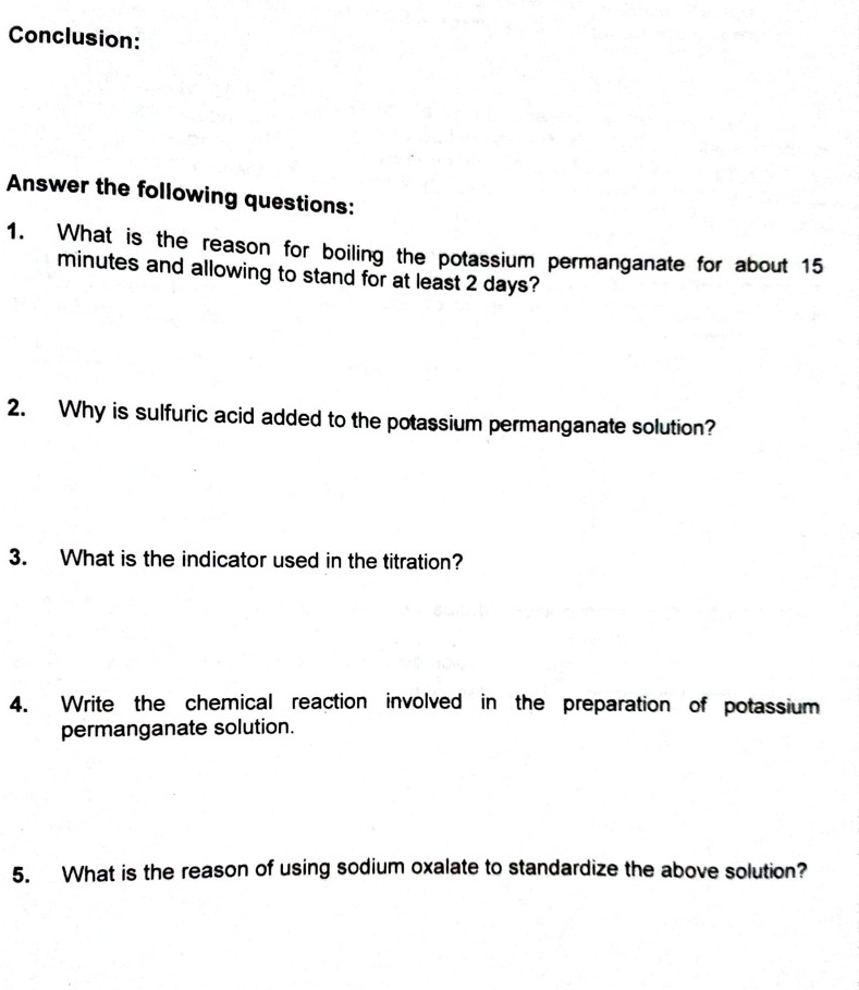 SOLVED Conclusion Answer the following questions What is the reason