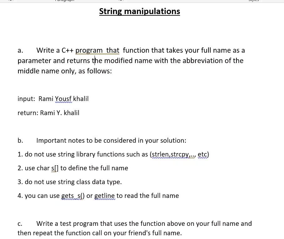 string manipulations a write a c program that function that takes your ...