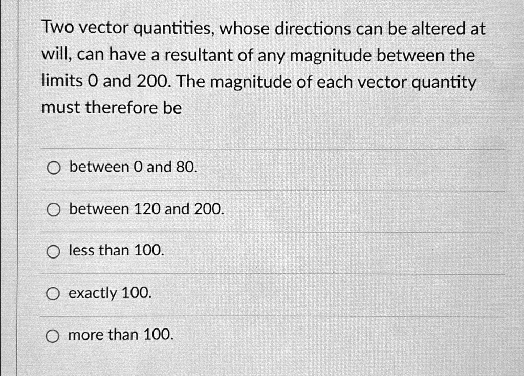 Two vector quantities, whose directions can be altered at will, can ...