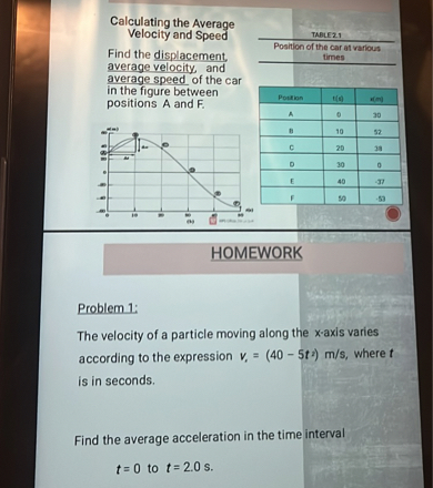 Calculating the Average Velocity and Speed Find the displacement ...