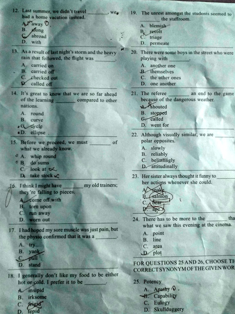 pls tell whether my all answer r correct or not 15007