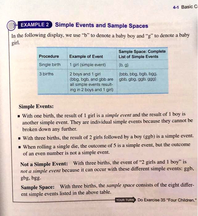 SOLVED: EXAMPLE 2 Simple Events and Sample Spaces In the following ...