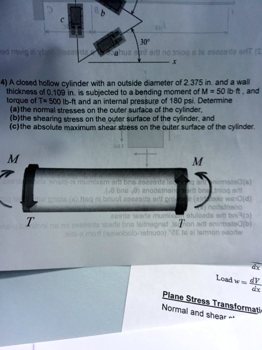 SOLVED: 30 T NoiooT 1 0novp2 4) A Closed Hollow Cylinder With An ...