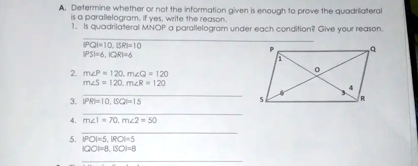 SOLVED: Determine whether or not the information given is enough to ...