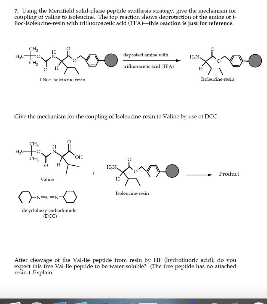 SOLVED: Using The Merrifield Solid-phase Peptide Synthesis Strategy ...