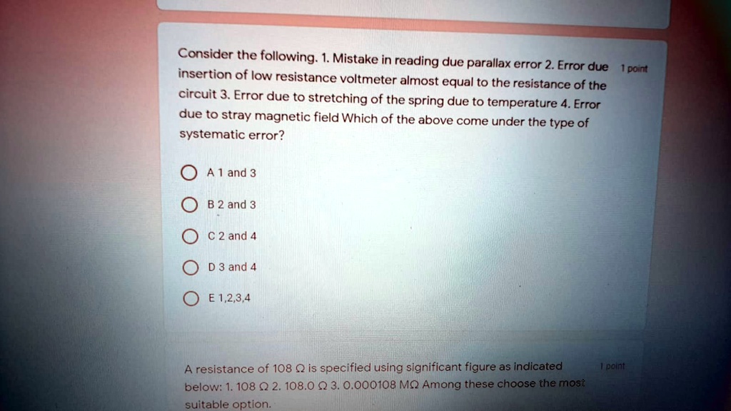 SOLVED: Consider the following: Mistake in reading due to parallax ...